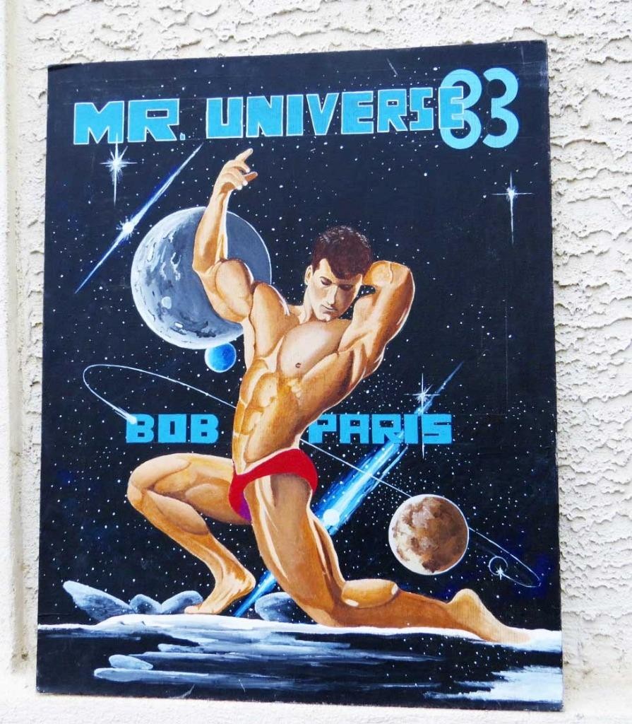 1983 MR. UNIVERSE Bob Paris – Original Hand-Painted Poster Art, Bodybuilding