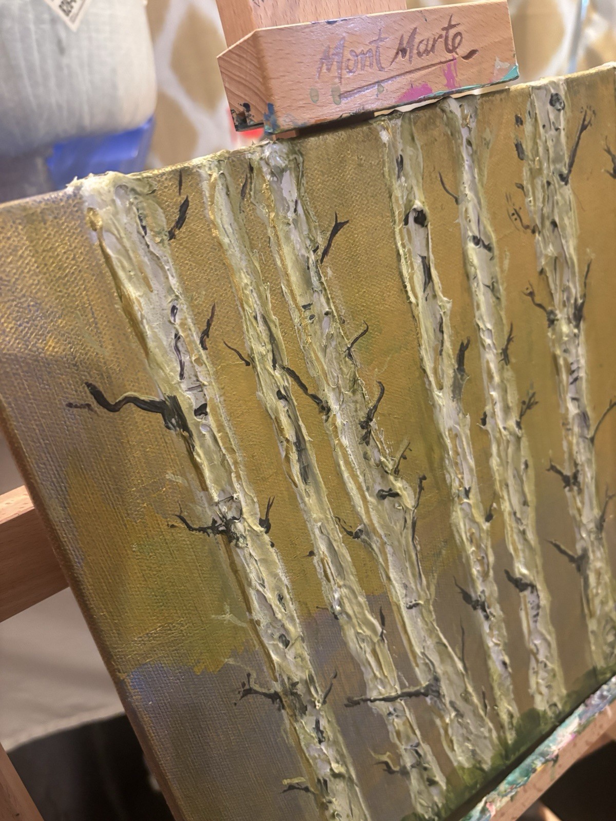 Aspen Gold Landscape Impression 12×12 ABSTRACT IMPRESSIONISM ORIGINAL Canvas ART