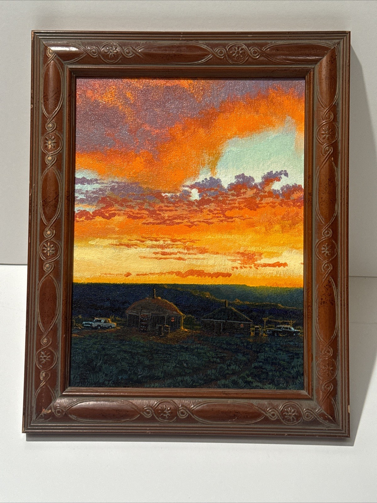 Redwing Nez Painting Sunset Landscape American Native Indian Tribal Listed Small