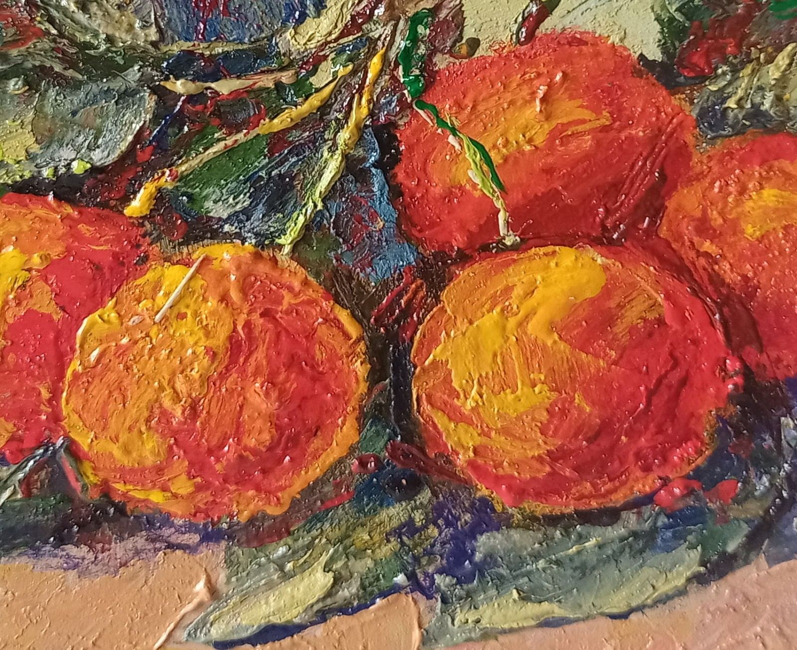 Cherries Impasto Painting Original Art Impression Oil Painting 6.1 x 7.8 in