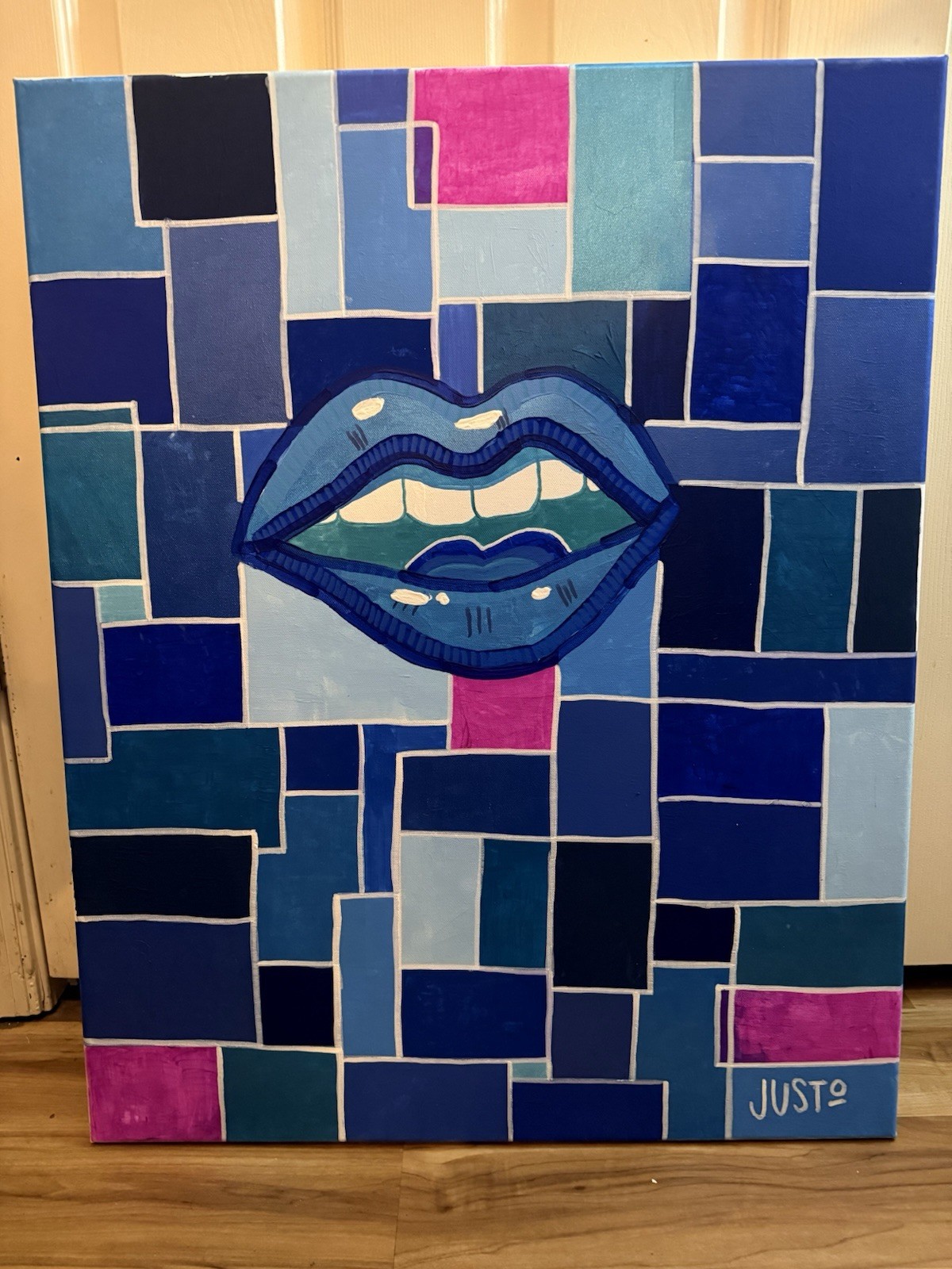 JUSTO Original Cubist Painting “Justo’s Blue Period Period” 24×30