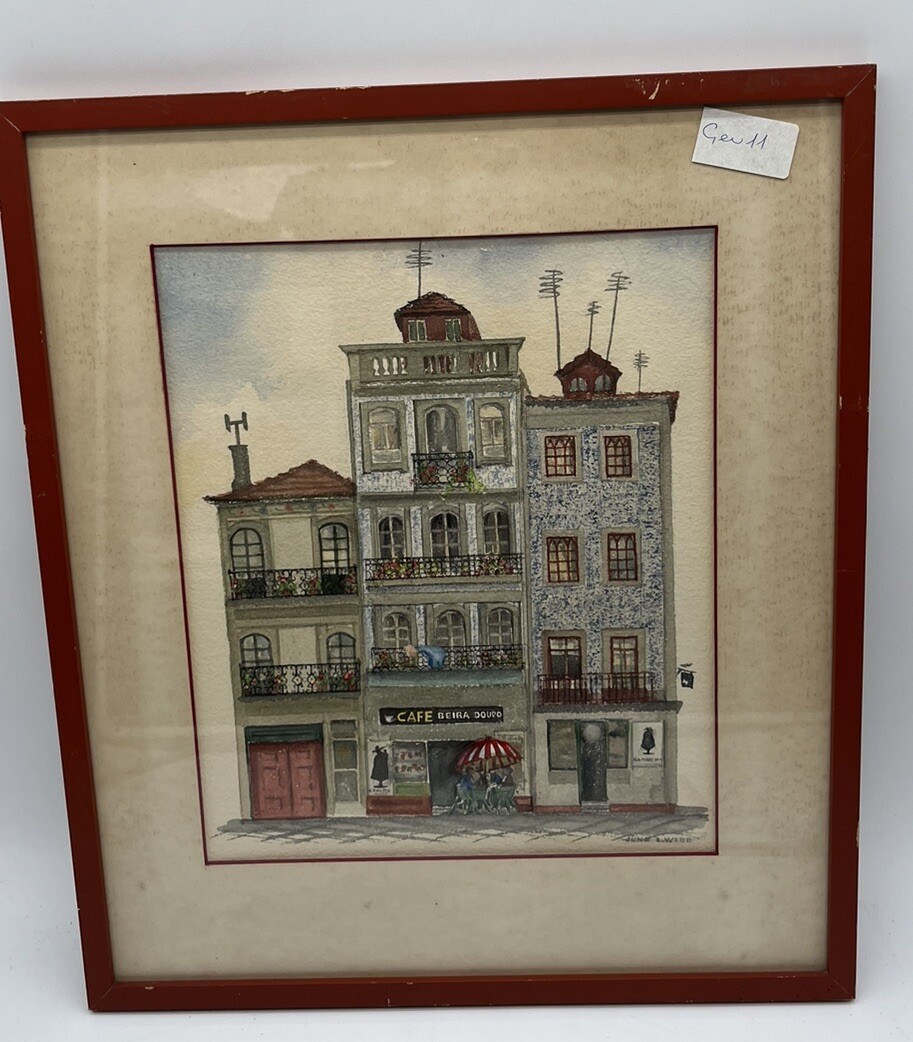 Framed Original Watercolor Painting Signed By June L Webb 15 1/4”x17 5/8”.