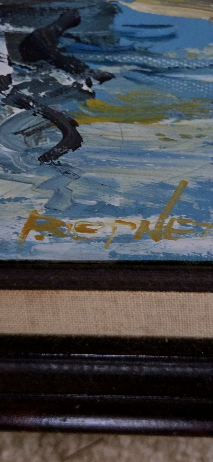 Signed Bernet? Original Oil Painting 23.5X19.5″ Including Frame Art Is 16X11″
