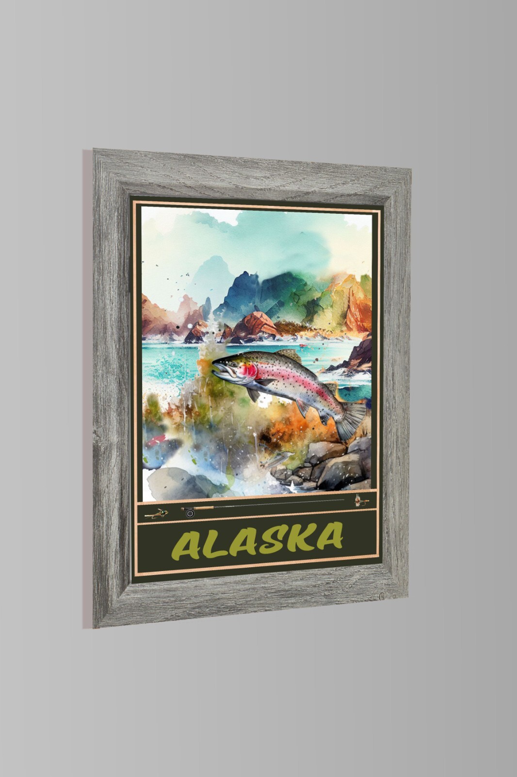 Fish Alaska Salmon Trout Sports Fishing Art Travel Poster Prints