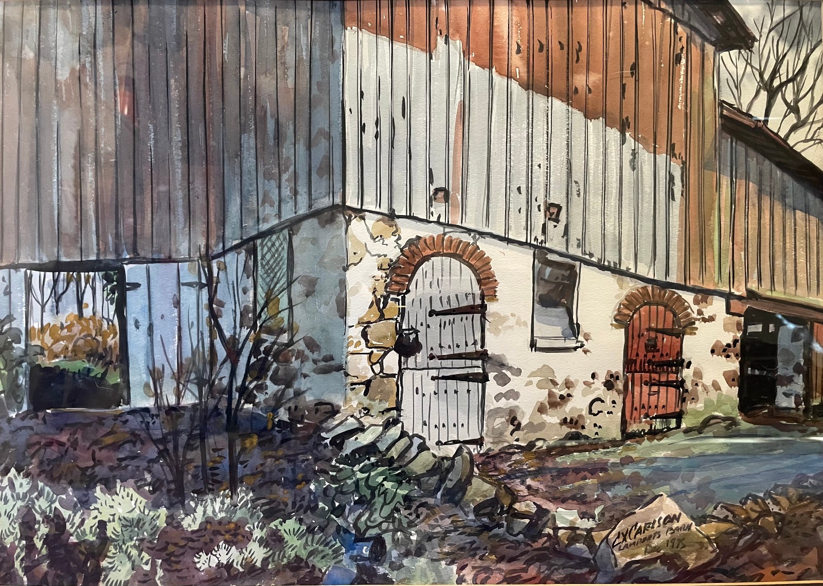 Original Watercolor by Charles X. Carlson (1975) – Lamparts Barn