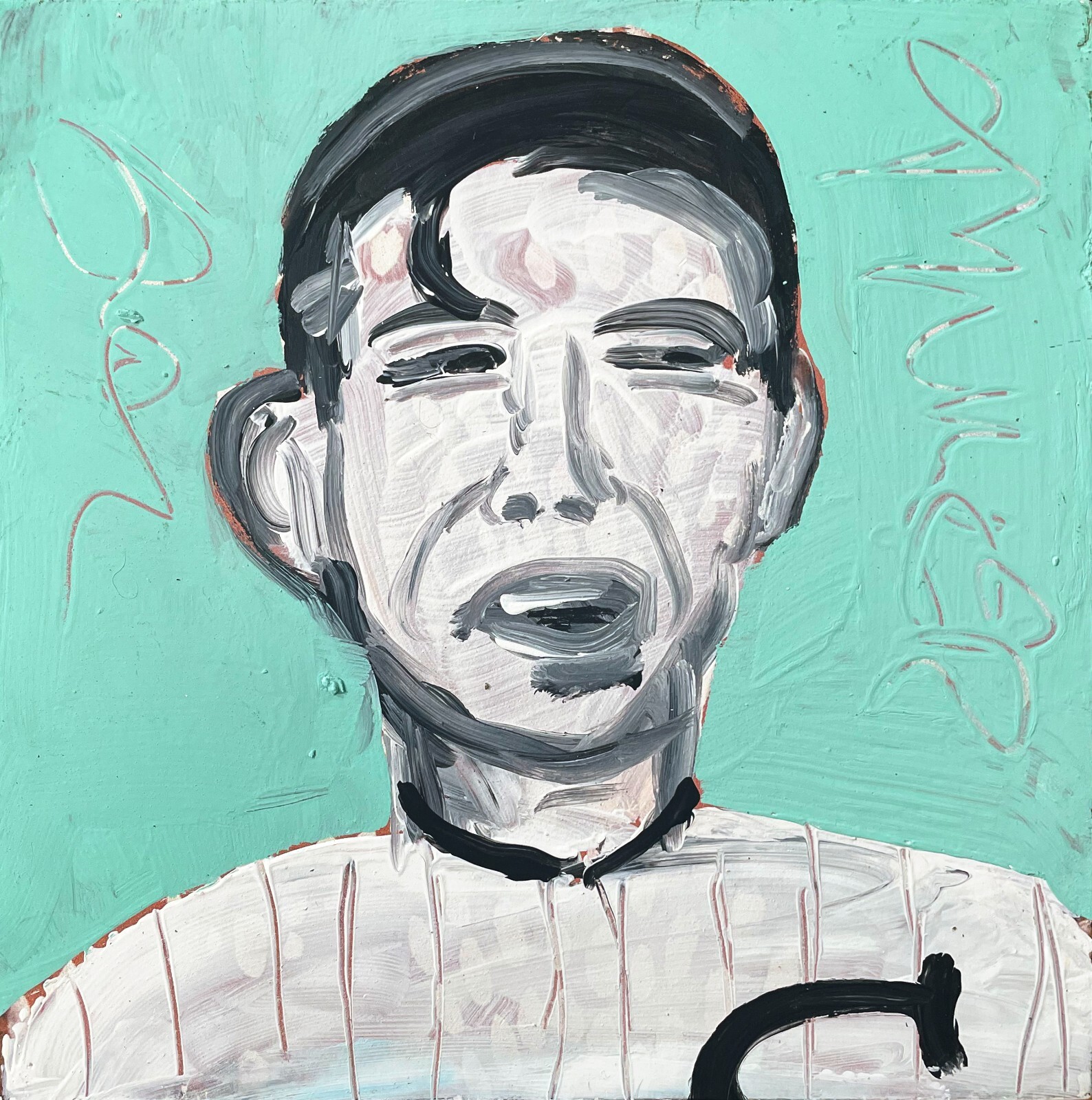Nap Lajoie Original Acrylic on Wood 8×8 by Sergio Santos @ElSantosWorld