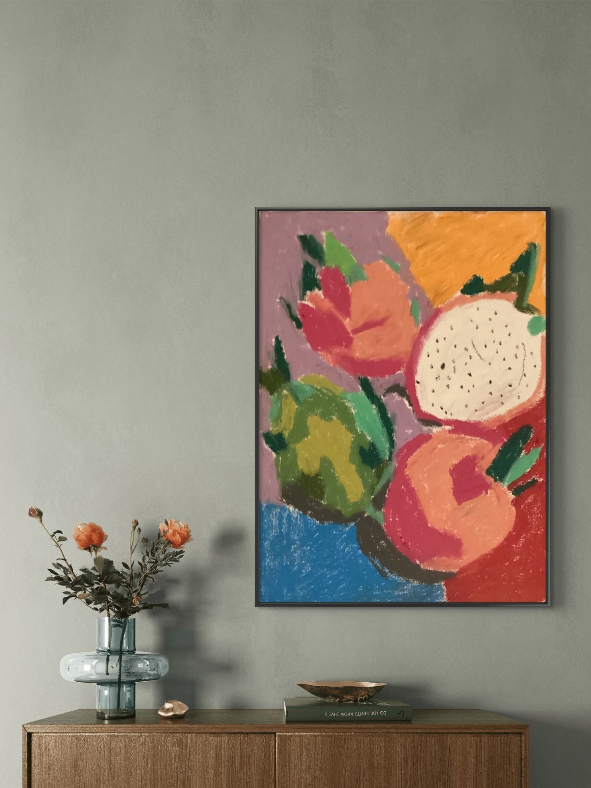 Vibrant Pop Art Inspired Dragon Fruit Rustic Original 11×14 Canvas