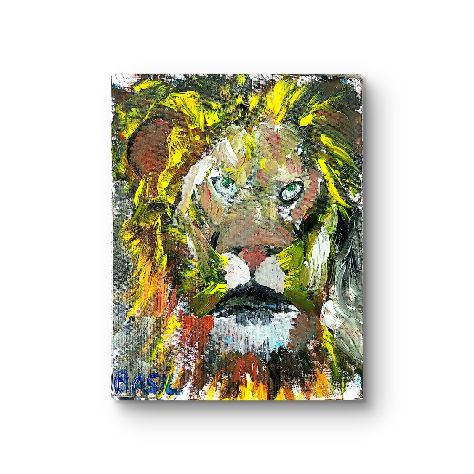 Lion Original Expressionism Acrylic Abstract Canvas Board 11×14
