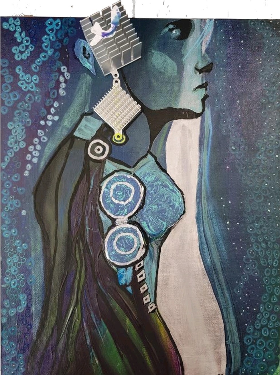 Original Amy Petrie Shaw Acrylic/Mixed Materials And All The Stars ‘Till Morning