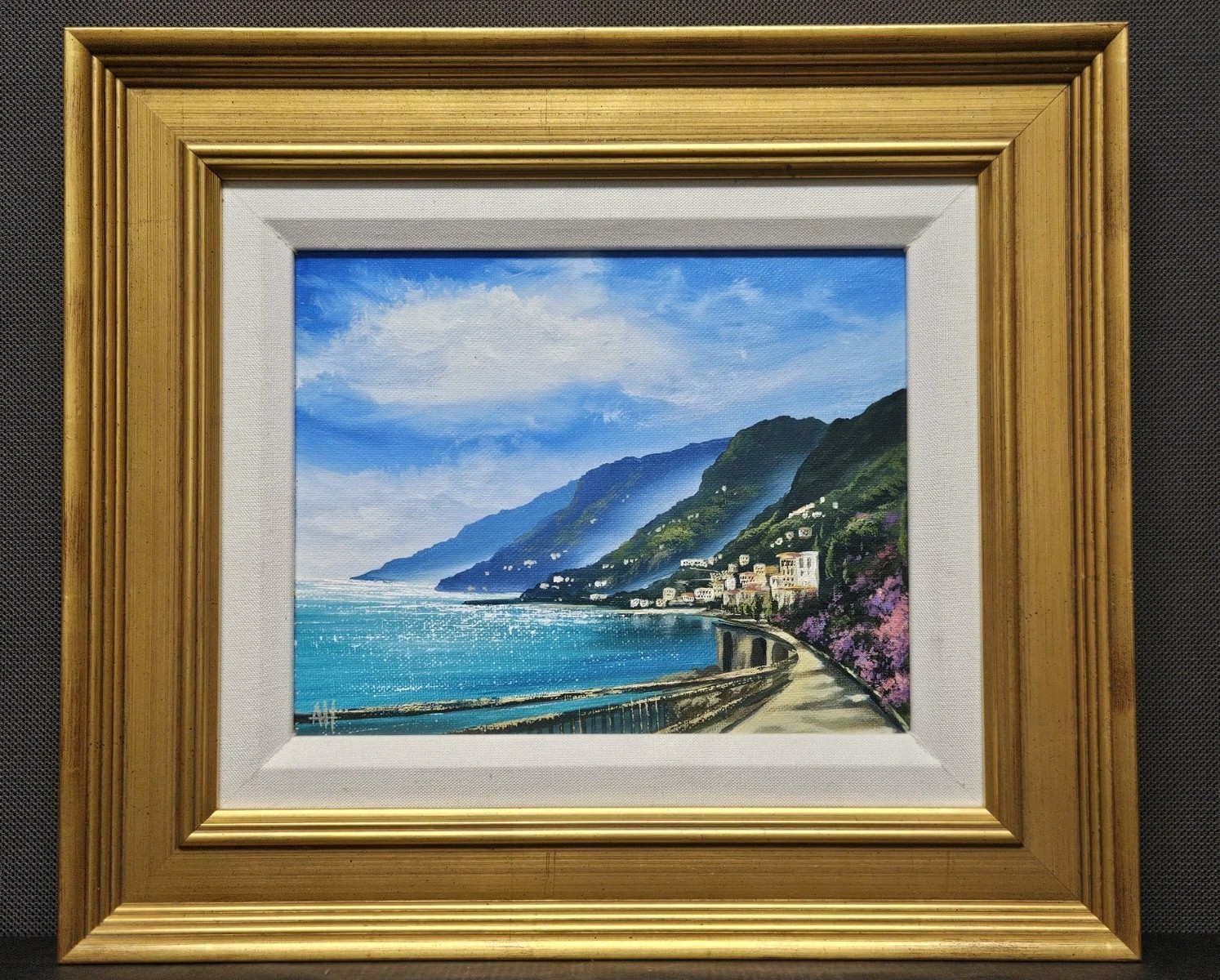 Ashton Howard Original Acrylic Canvas Painting Framed Amalfi Coast Italy Art COA