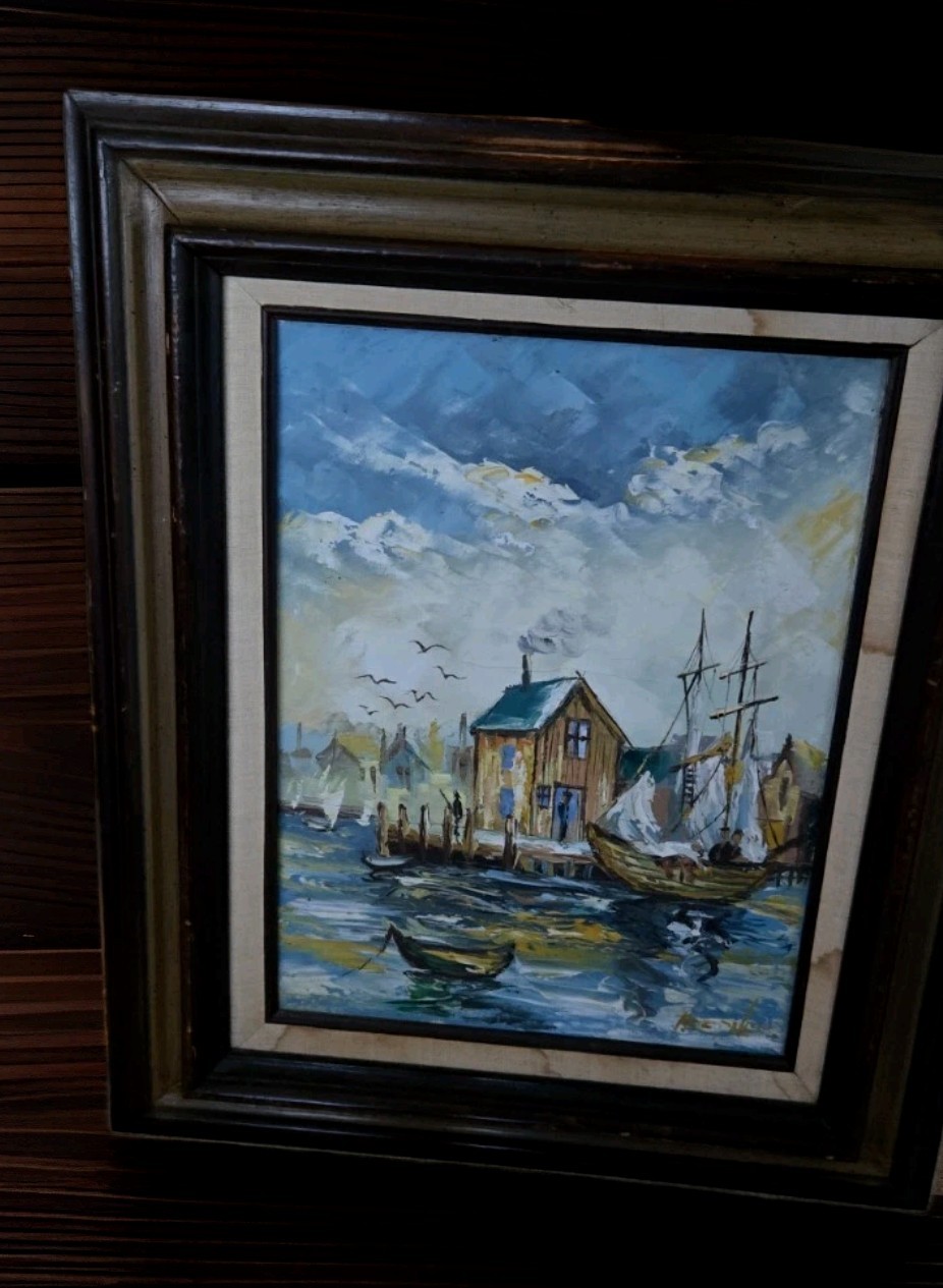 Signed Bernet? Original Oil Painting 23.5X19.5″ Including Frame Art Is 16X11″