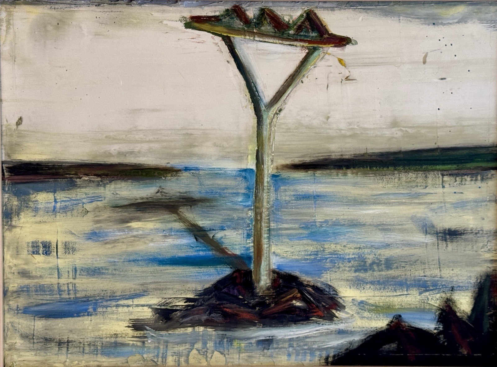 Michael Byron (US, B. 1954) ‘Untitled’ Oil Painting 1984 W/ Gallery Labels