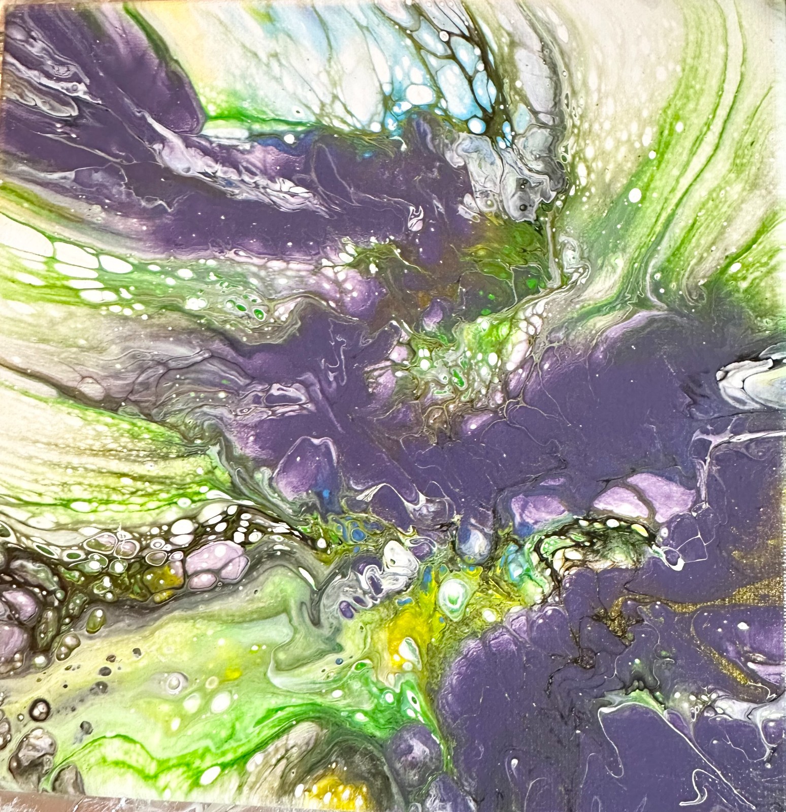 Original Acrylic 8″x8″ Canvas Art OOAK (One of a Kind) Auto, Date, Numbered 1/1