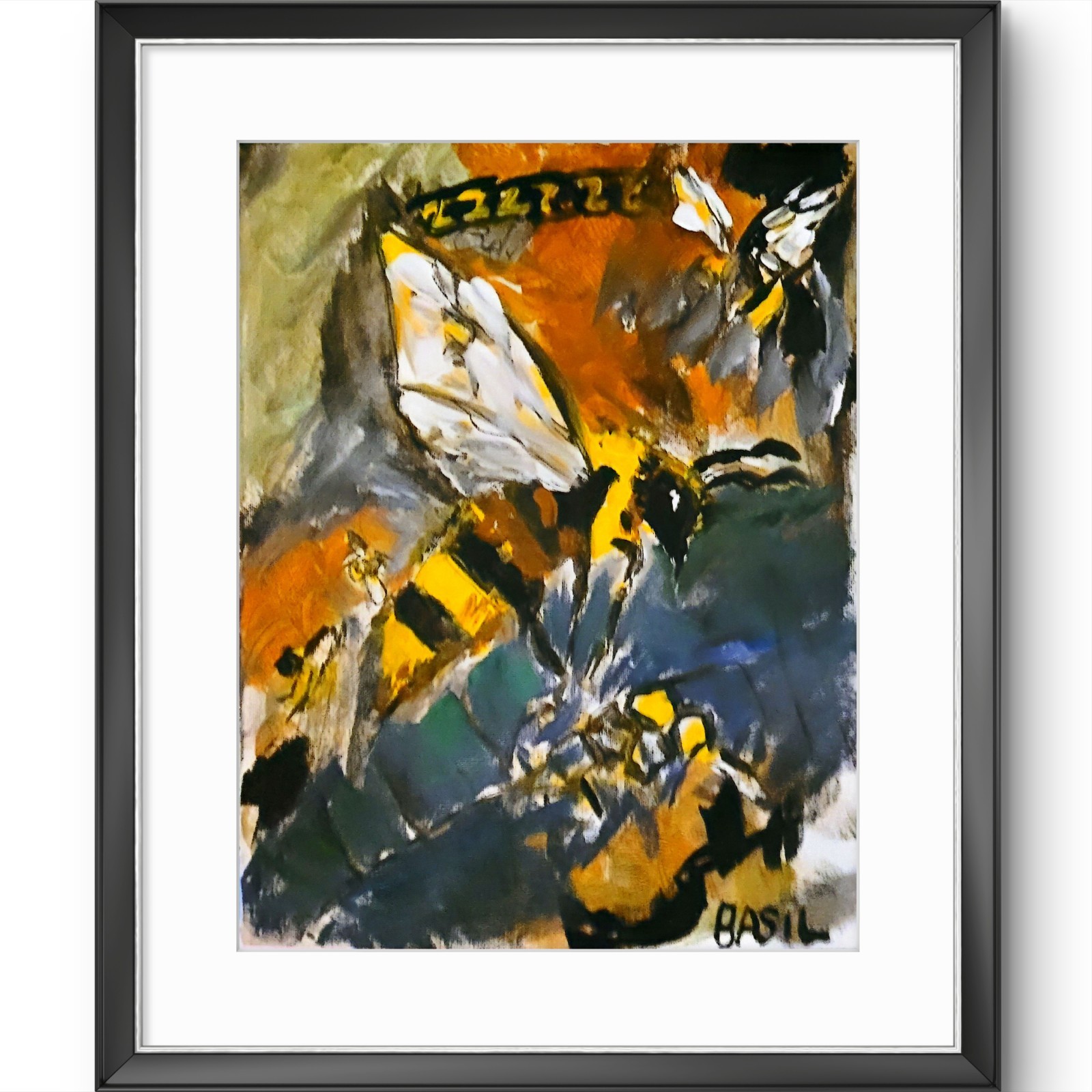 Bee Unique Abstract Expressionism Wall Art Canvas Board 11×14