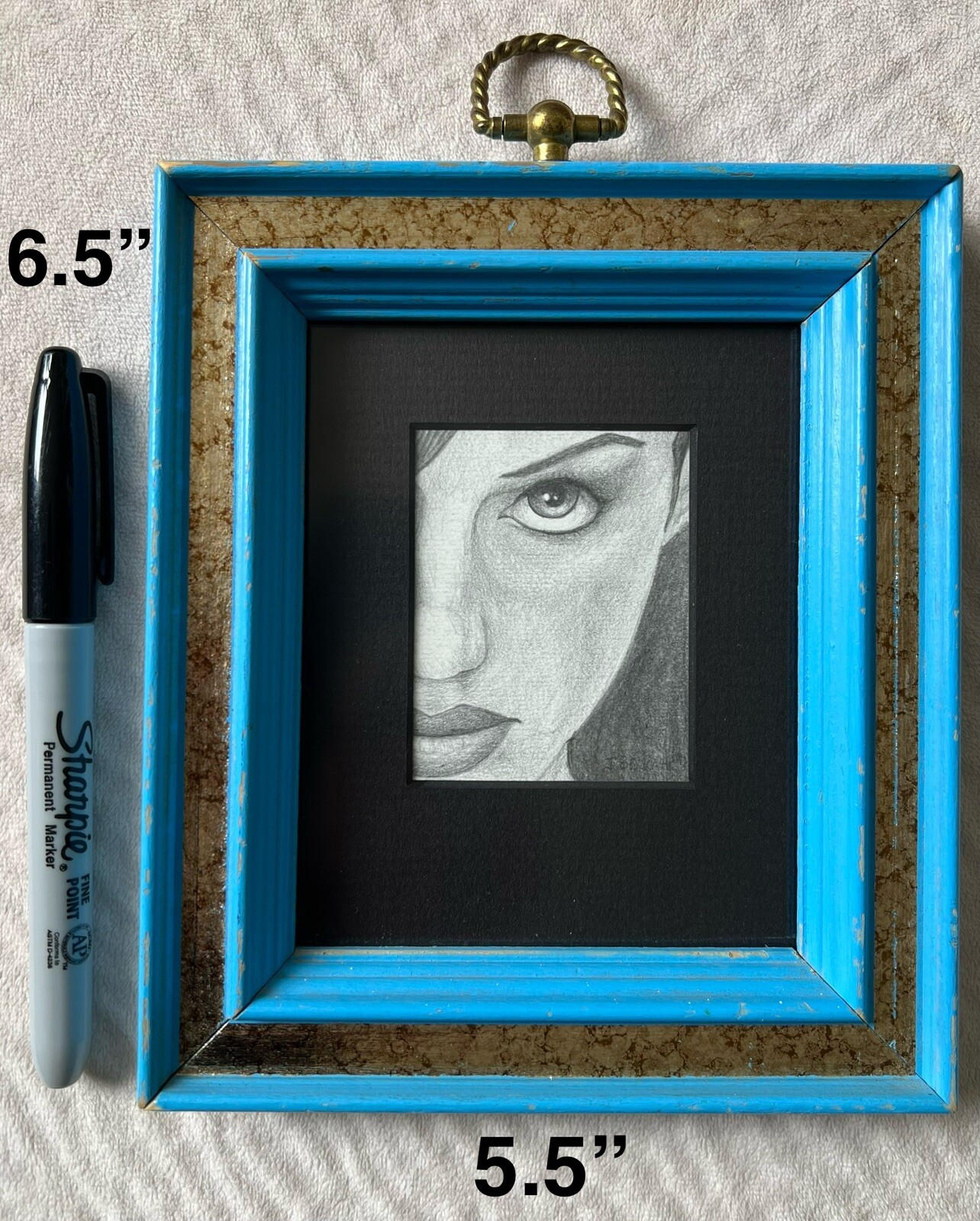 Original Vintage Graphite Sketch Signed J Belknap Rare Beauty Small Painting