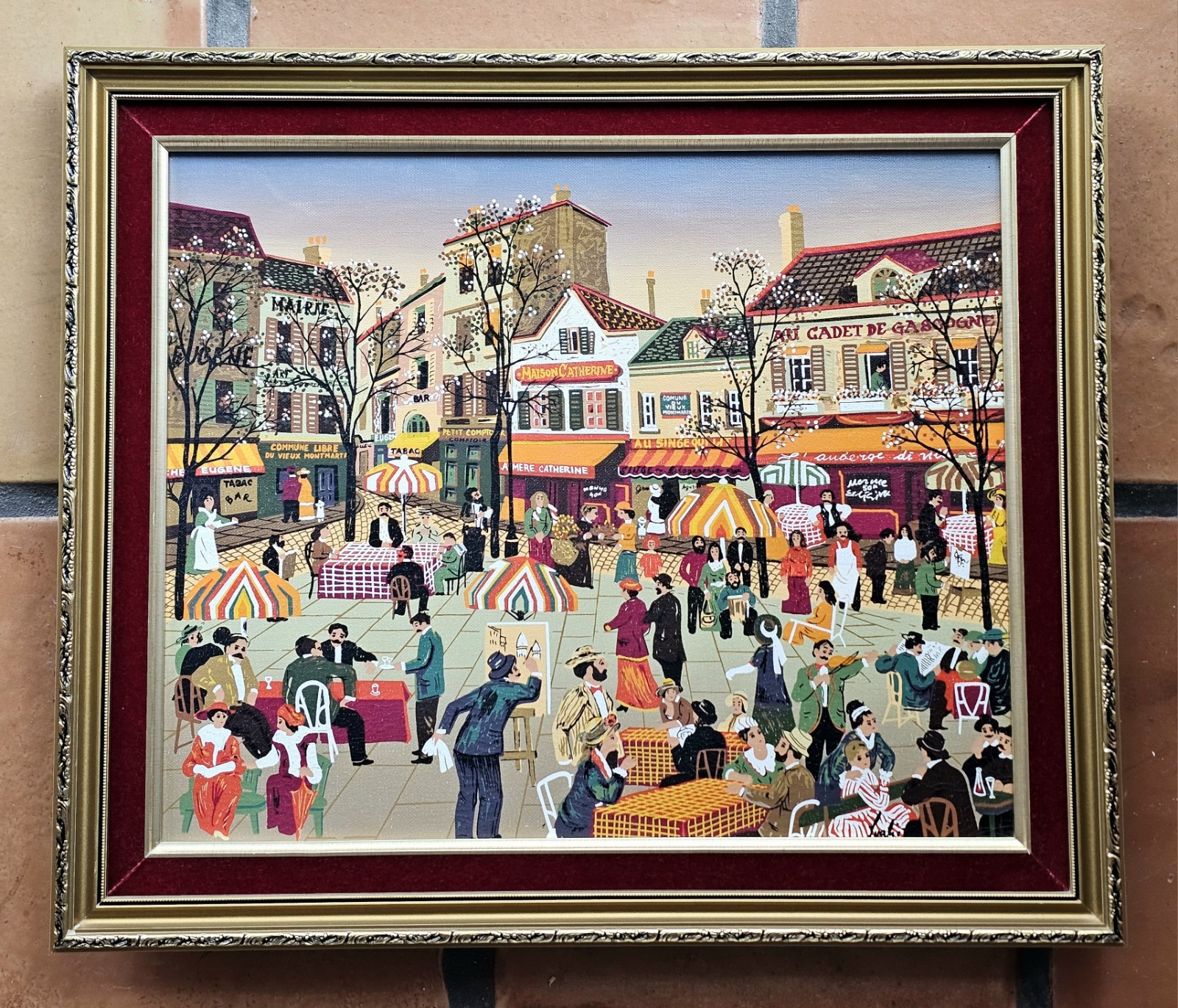 MARC SVABIC Oil Painting Canvas Parisian Street Montmartre Incredibly FRAMED ART