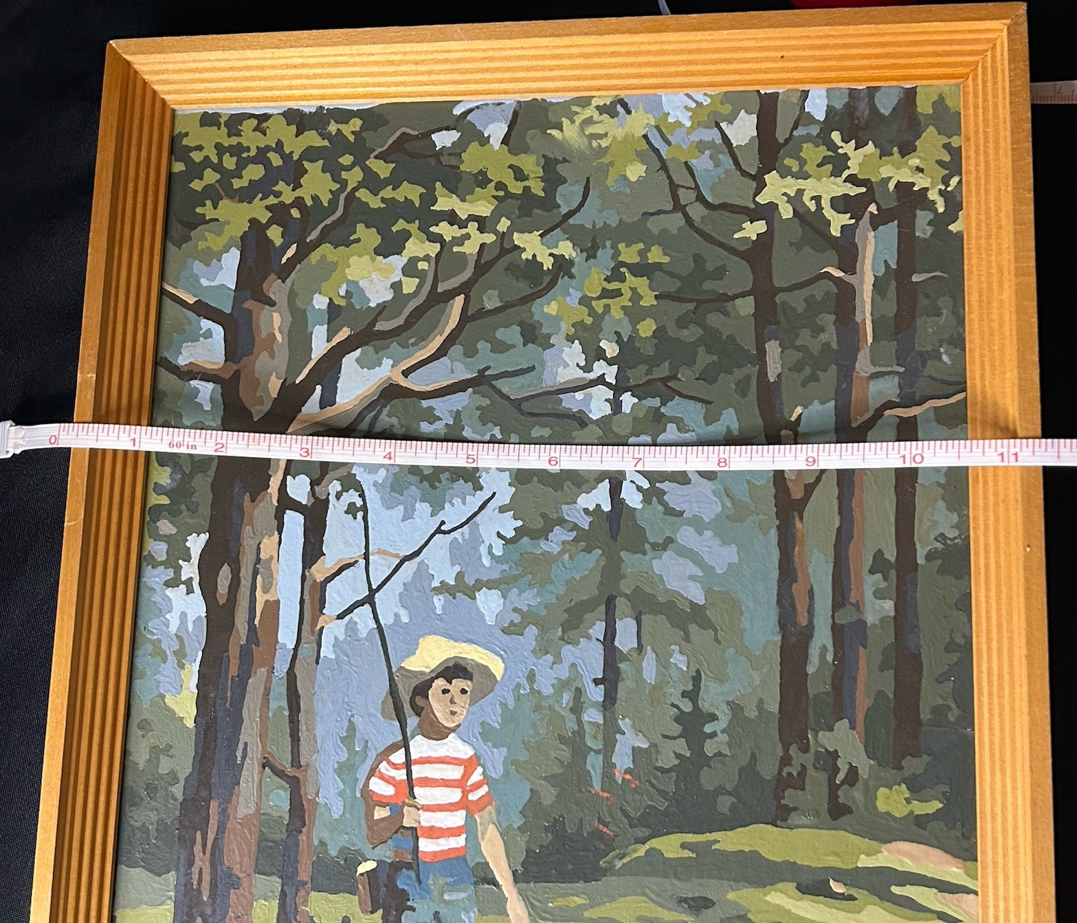 Vintage 1960’s Paint By Number, Boy And His Dog, Wood Frame, Beautiful