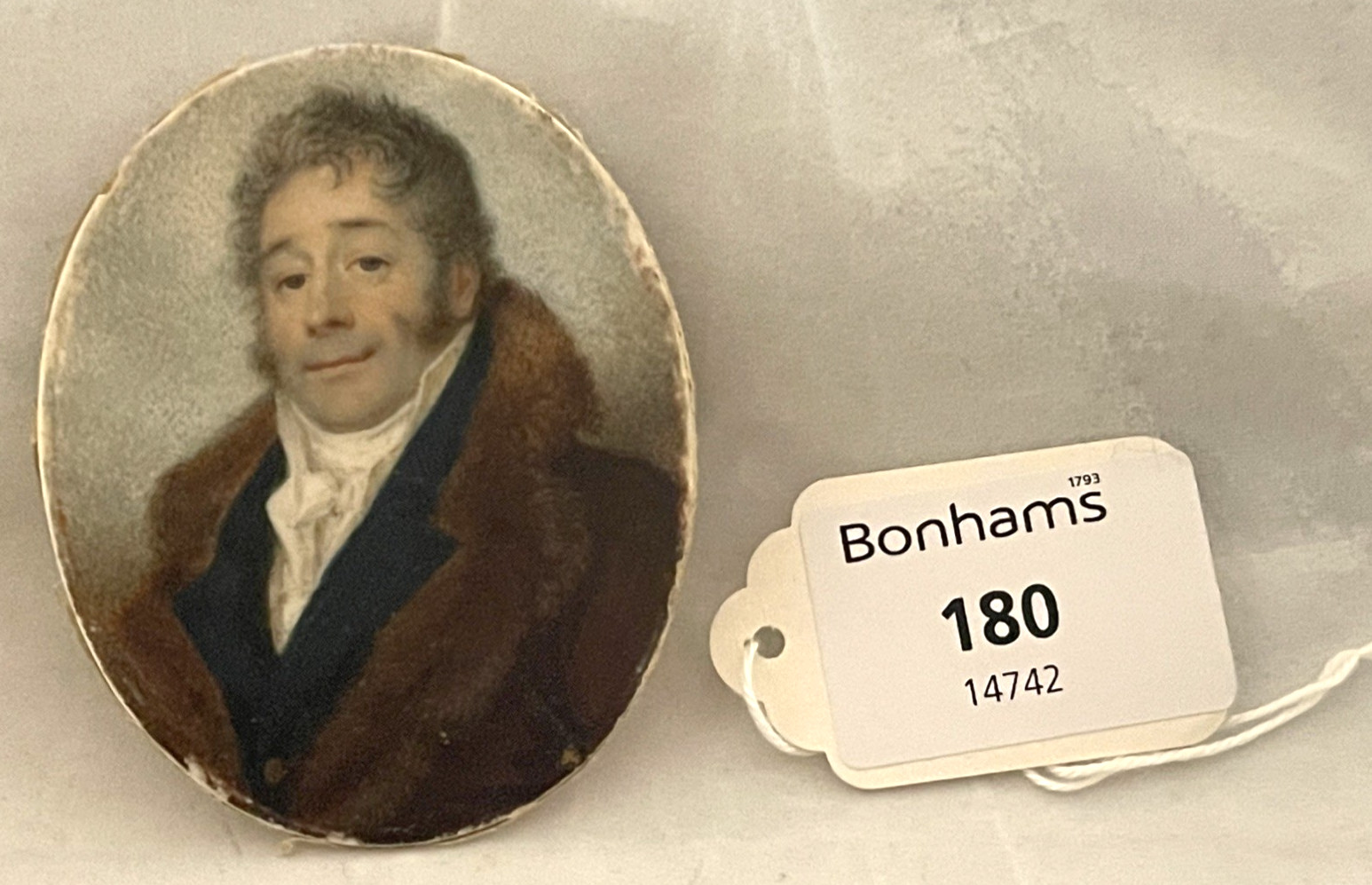 1811 Miniature Portrait of Prosperous Gentleman in Fur Coat Bonham’s Provenance