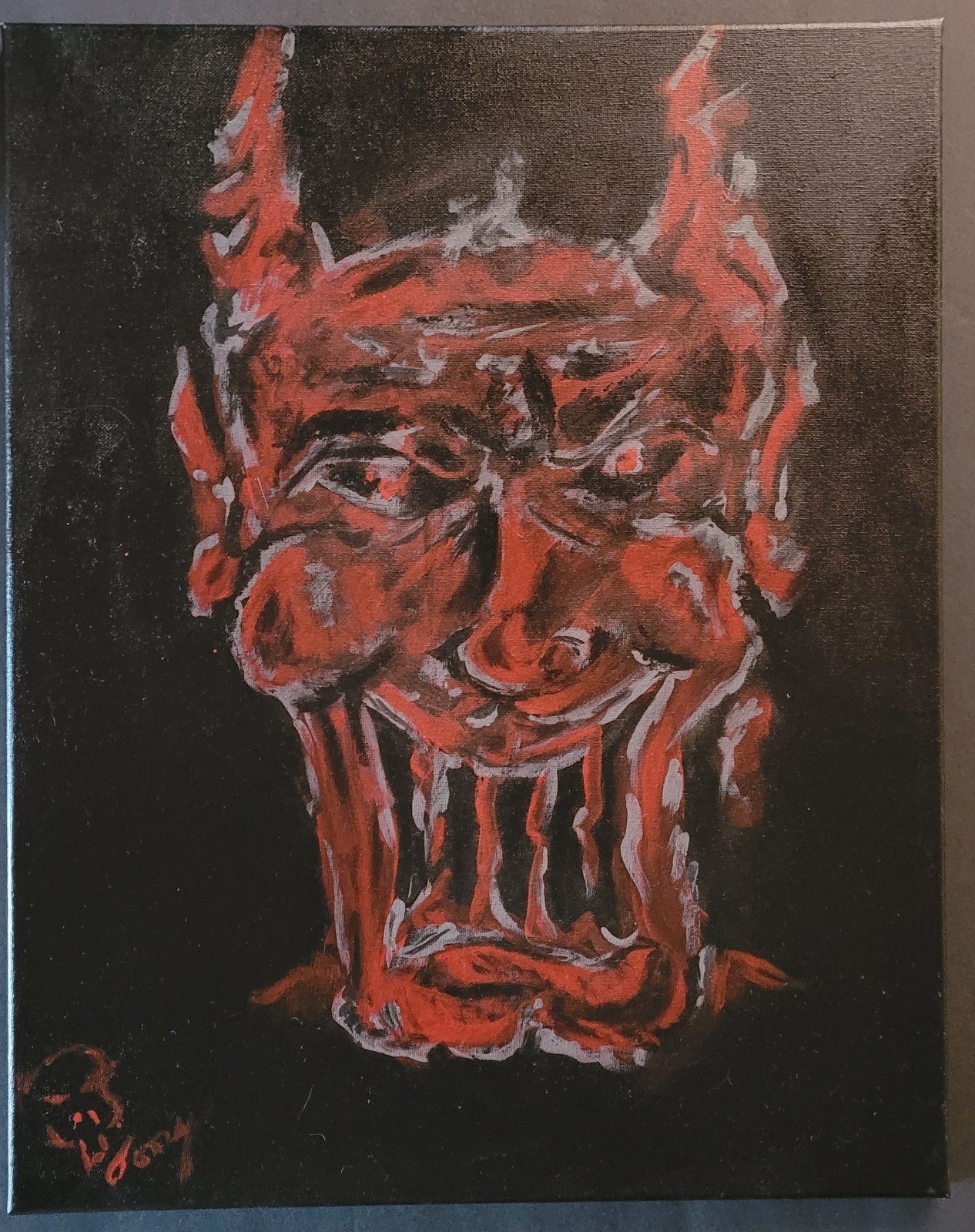 Horror Pop Art Painting Demon 14×18 Original artist Tony Czar Toxic Ink