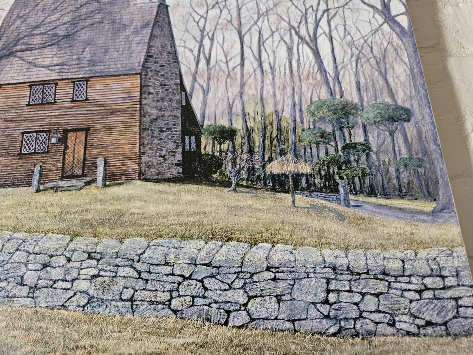 Armand LaMontagne signed print on canvas, Giclee, «My House»