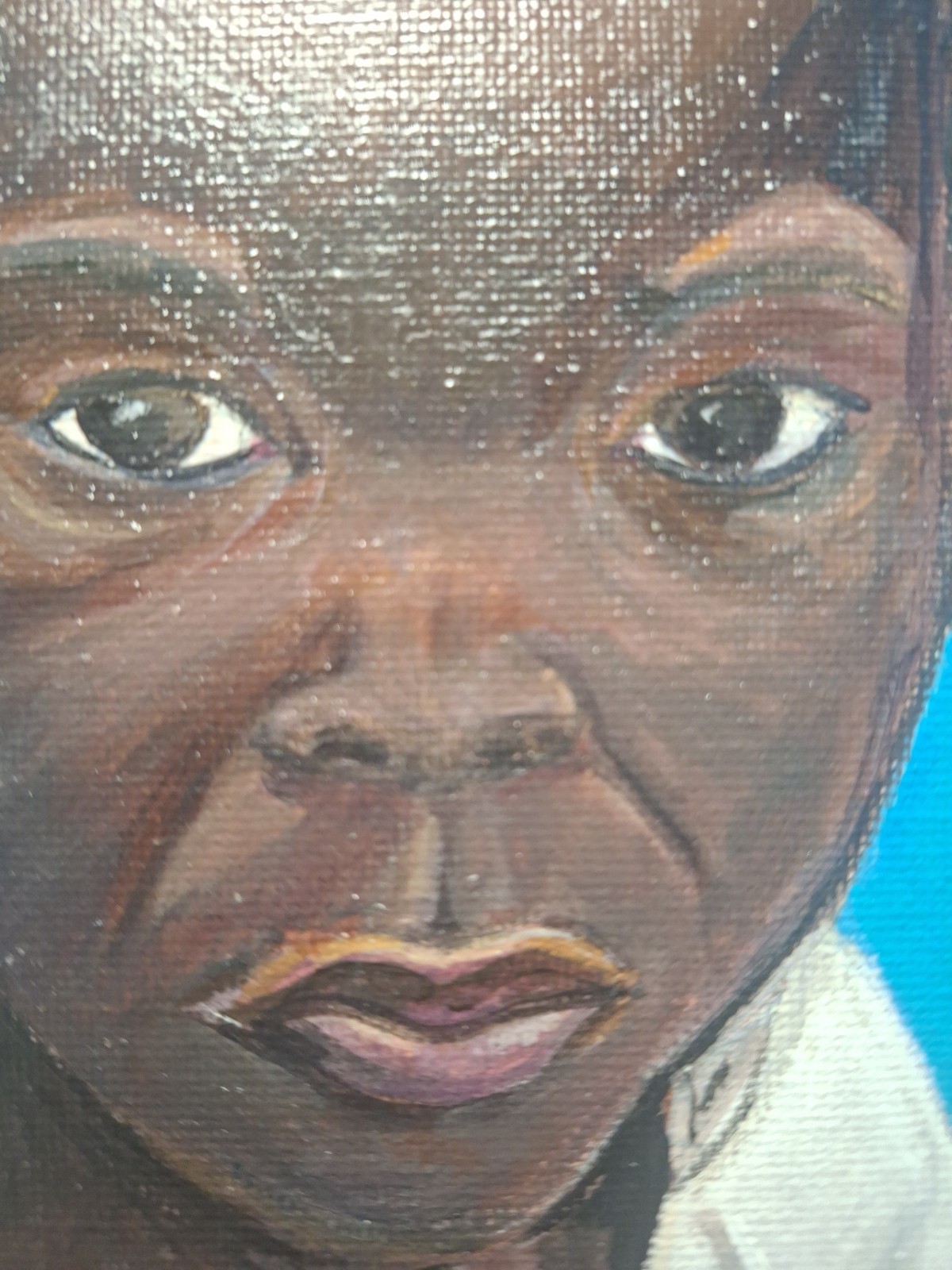 Original Hand Painted Acrylic 8×8 Portrait Panel Vibrant Home Decor Signed