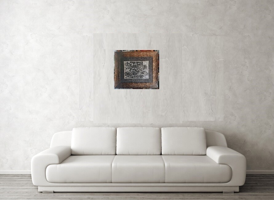 Fine Art, signed original Black Ink painting, with framed «Fish River»