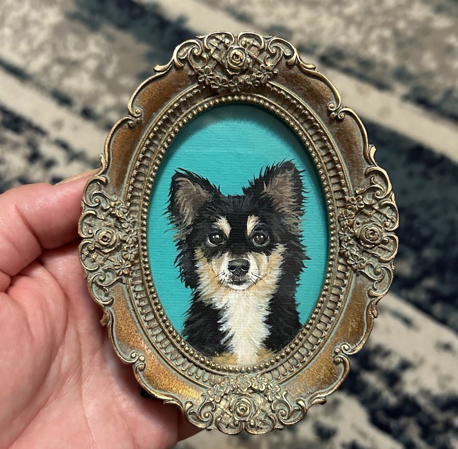 Custom Original Pet Portrait Cat Dog in 3”x 4″ Memorial Painting Process Videos