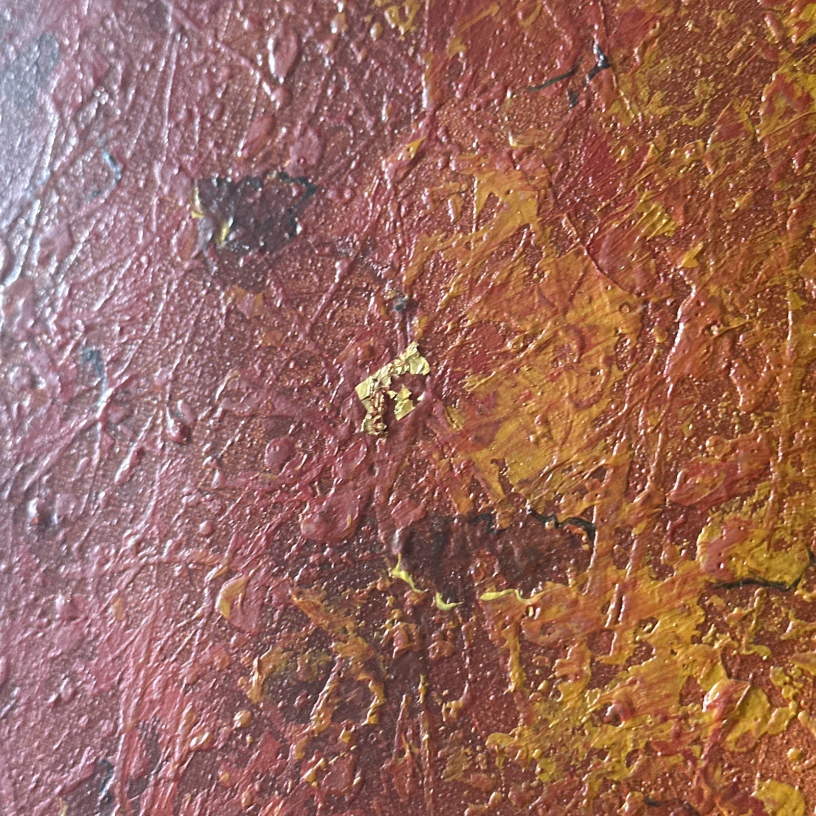 Buddhist Painting original hand painted Gold Leaf meditation spiritual Oil/Canv