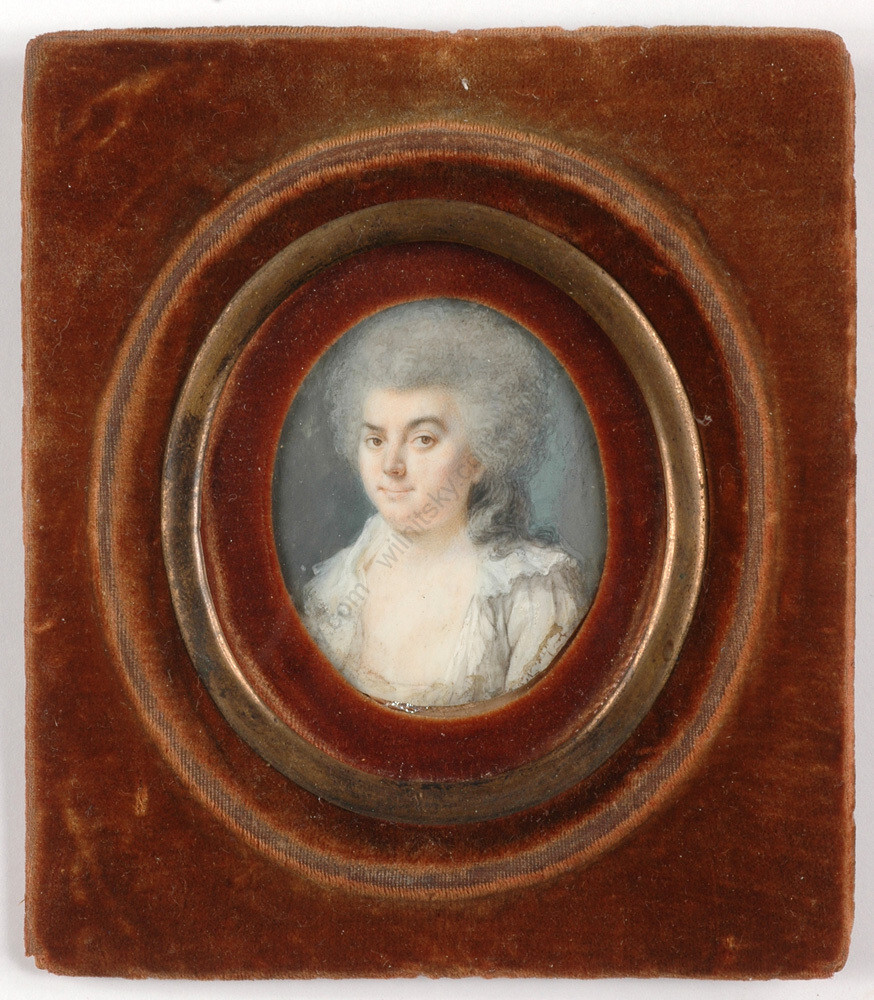 Joseph Marie Bouton (1768-1823) «Portrait of a lady», miniature, ca. 1790