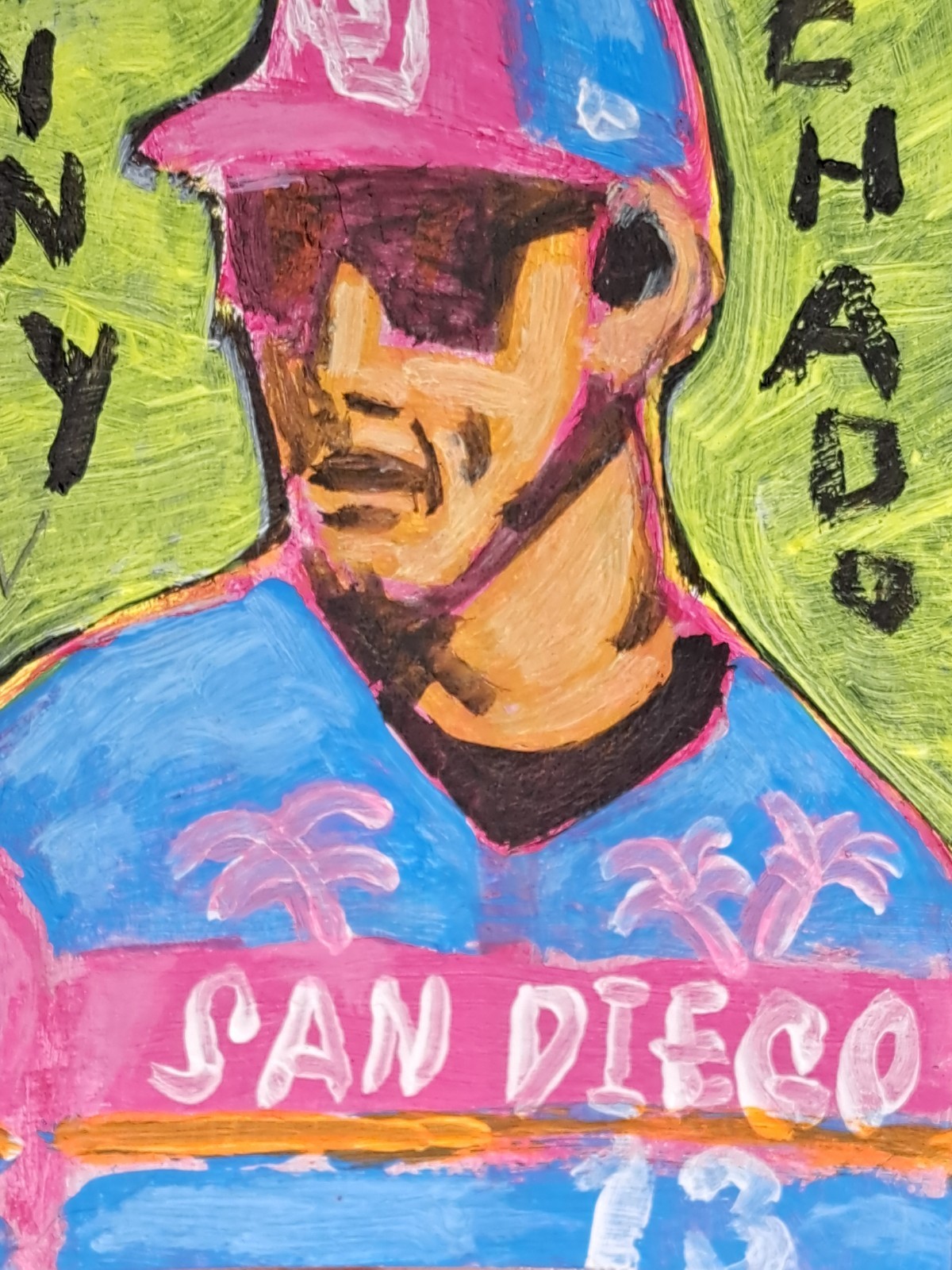 aceo original art card acrylic ink «Manny Machado» (OOAK) atc Limited 1/1 SBA