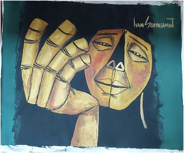Ivan Guayasamin Beautiful Acrylic painting On Canvas