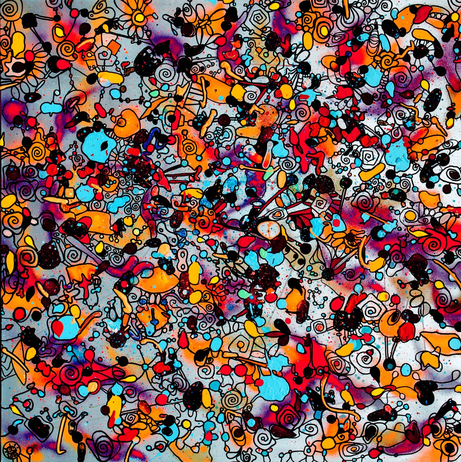 Original Stretched Canvas UV active Abstract Contemporary Painting to order