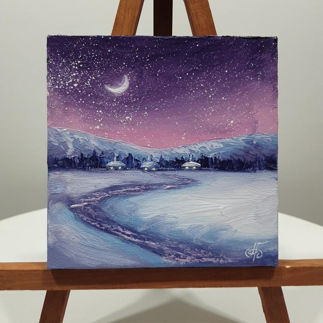 Ukraine Artist Original Winter Landscape Painting Wall Art Decor Gift Signed