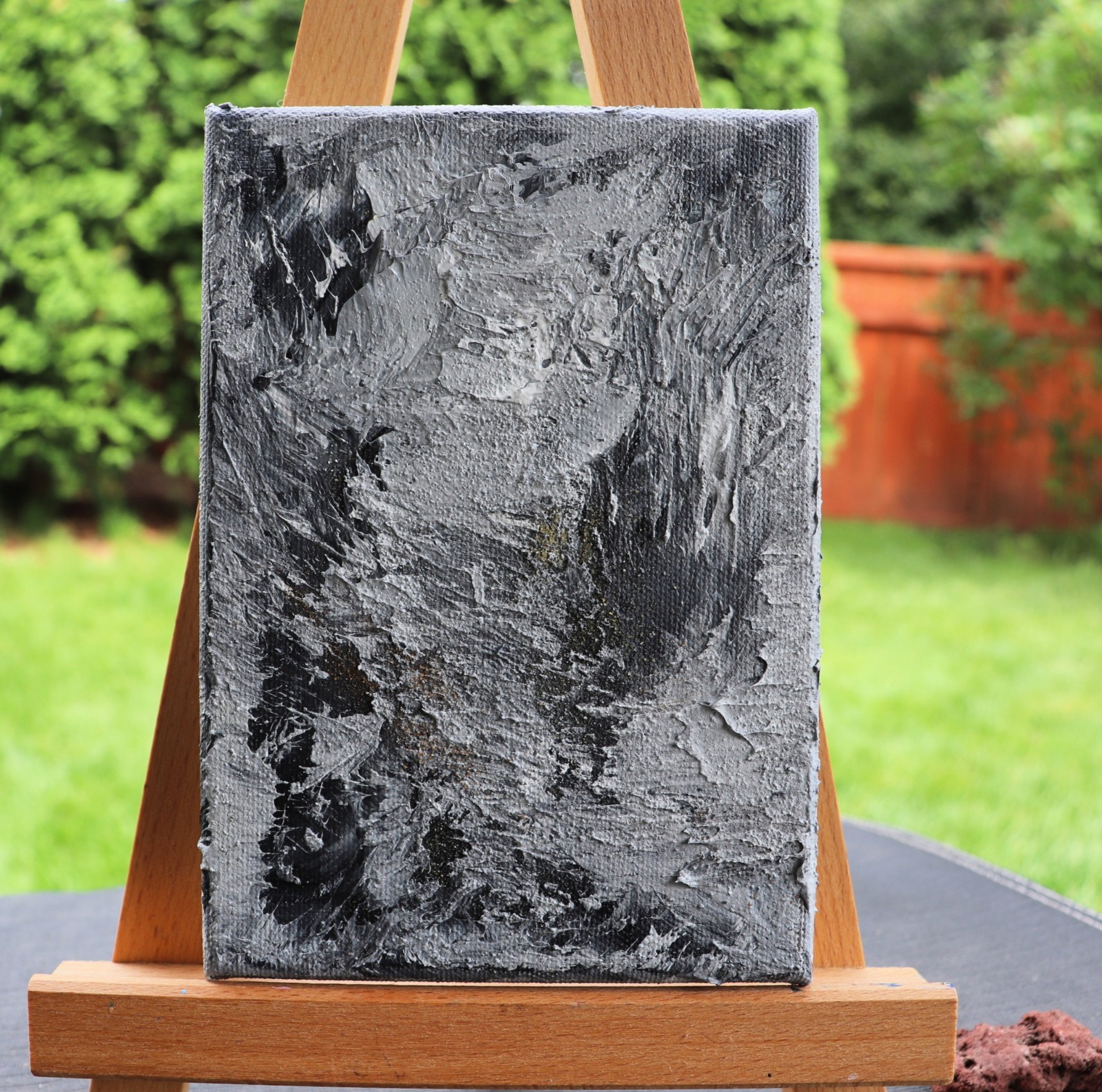 Textured Abstract Painting 5×7, Lasting Stillness, Fragments of Time VII