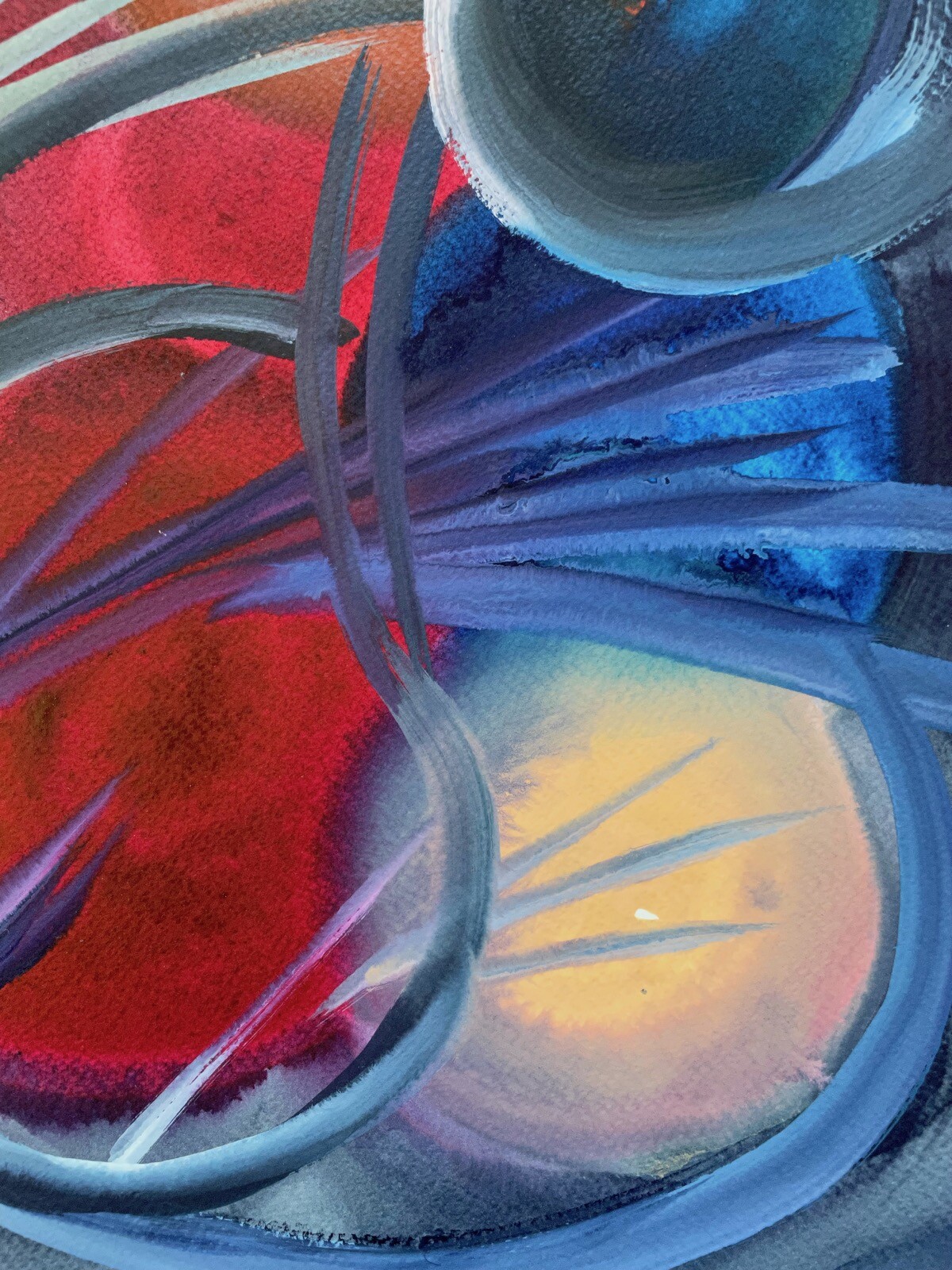 Modern Art Abstract Composition Geometric Colorful Circles Spheres