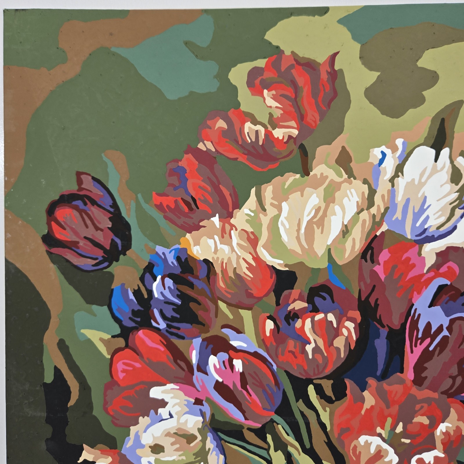 Tulips On Parade Finished Acrylic Painting Paint By Number 16×20 Still Life