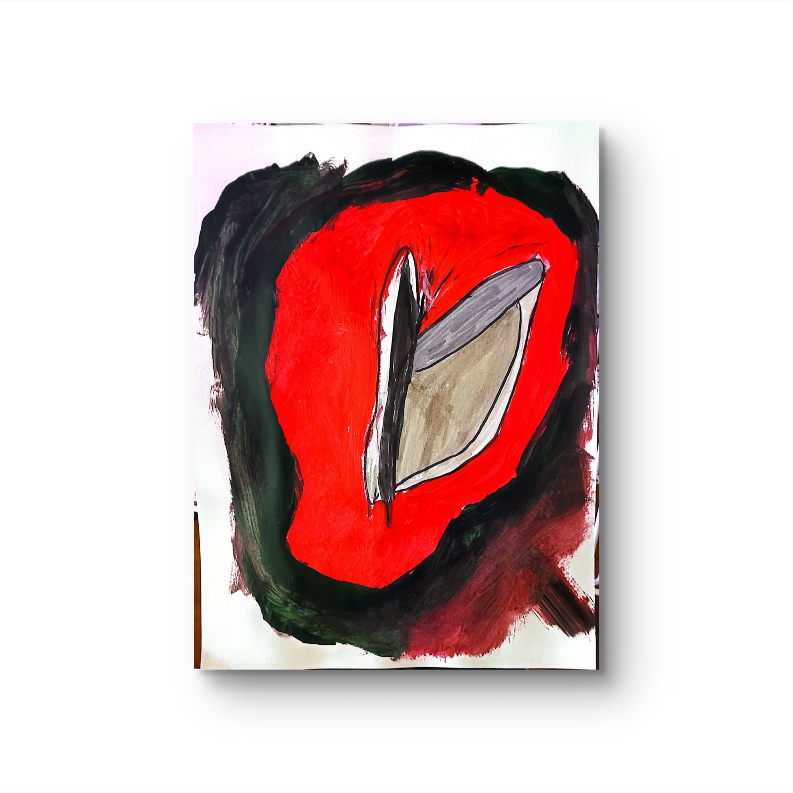 Butterfly On Rose Abstract Expressionist Original Painting Gallery Paper