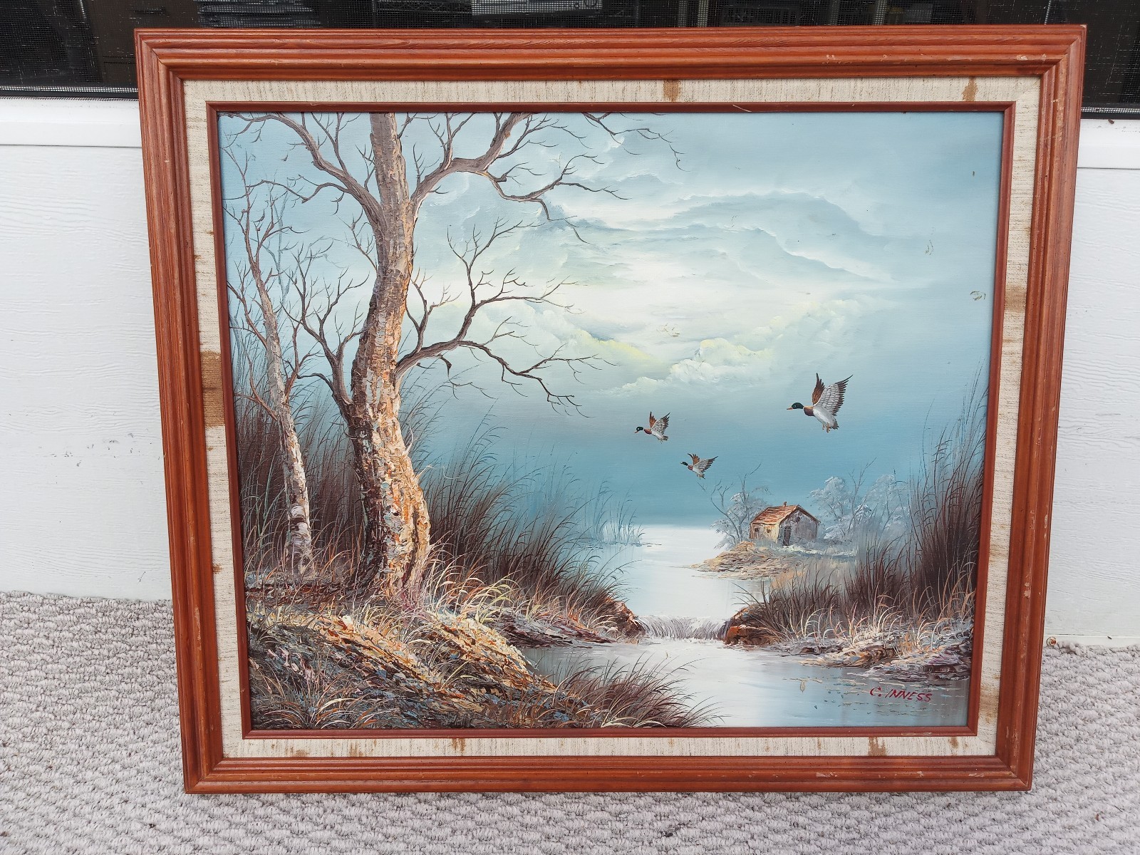 Beautiful Original Clara Inness landscape oil painting signed C. Inness
