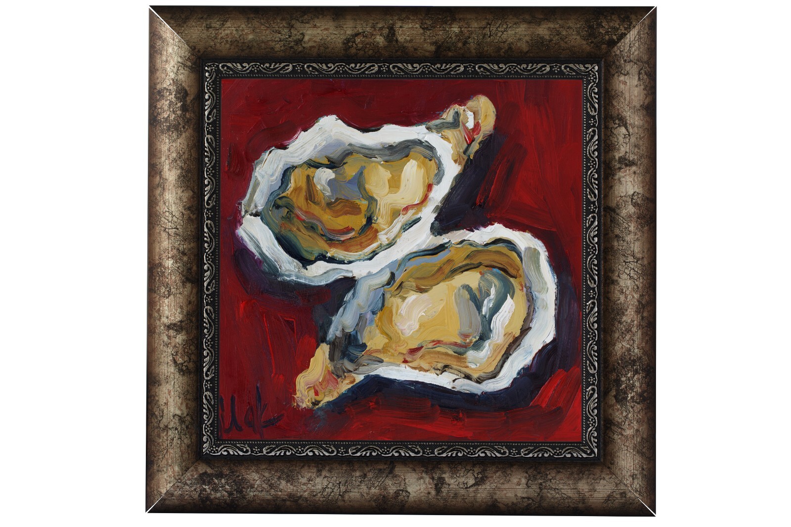 Oyster Oil Painting Shell Original Wall Art Seashell Paintings Pearl Seafood Art