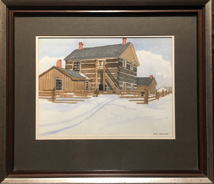 Ken Hanson (Canadian)- Signed, Framed Watercolour – Pioneer Village – Toronto