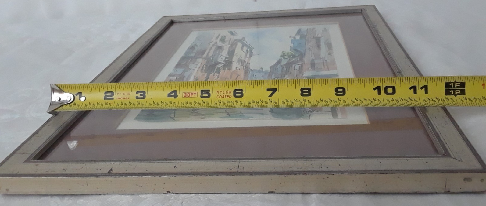 Watercolor & Ink on Paper, Venice Canal Signed Silver Framed with Brown Matting
