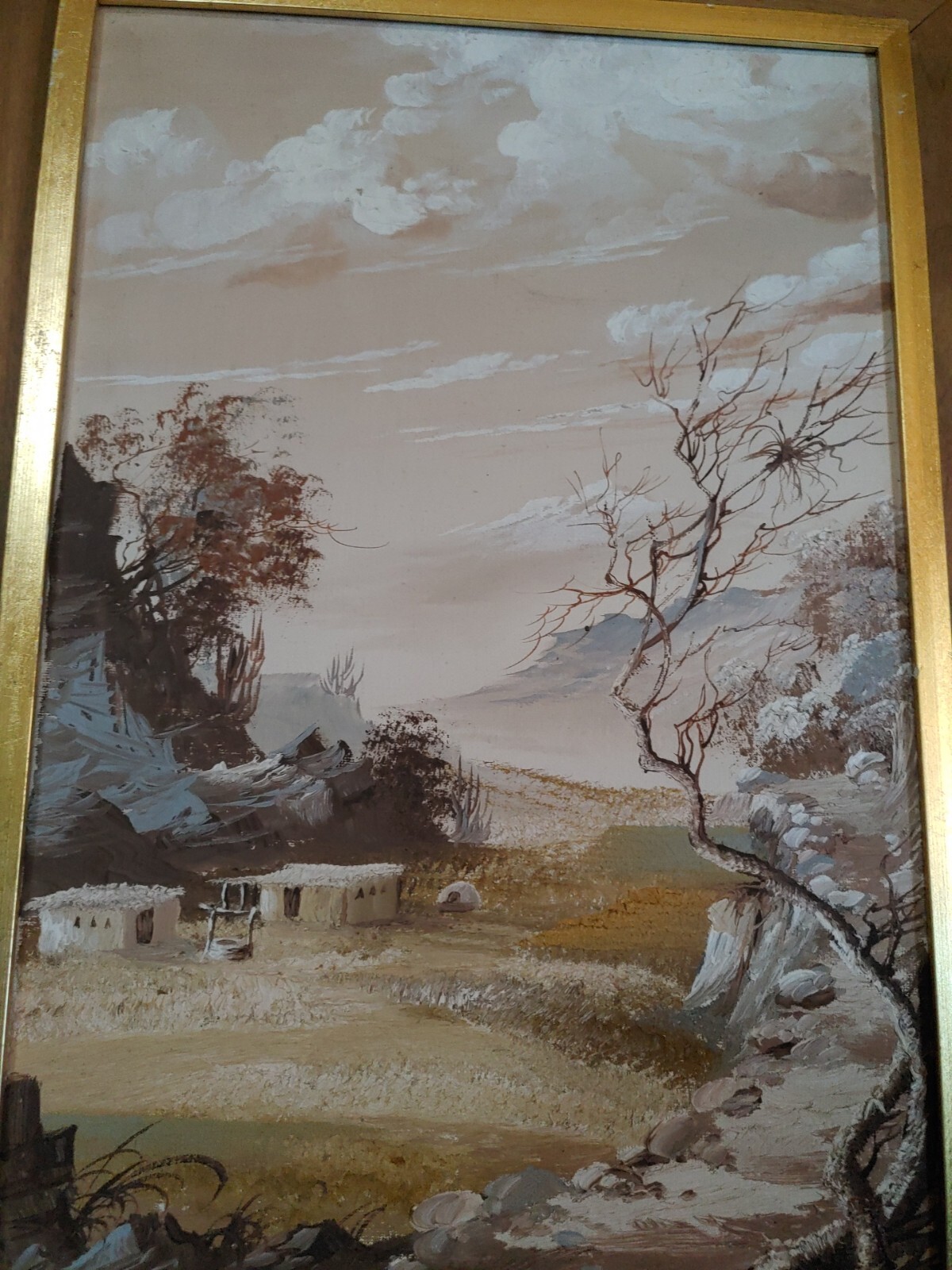 Bernardo Sincich Original Signed Painting Artwork Adobe Southwest Naturalism MCM