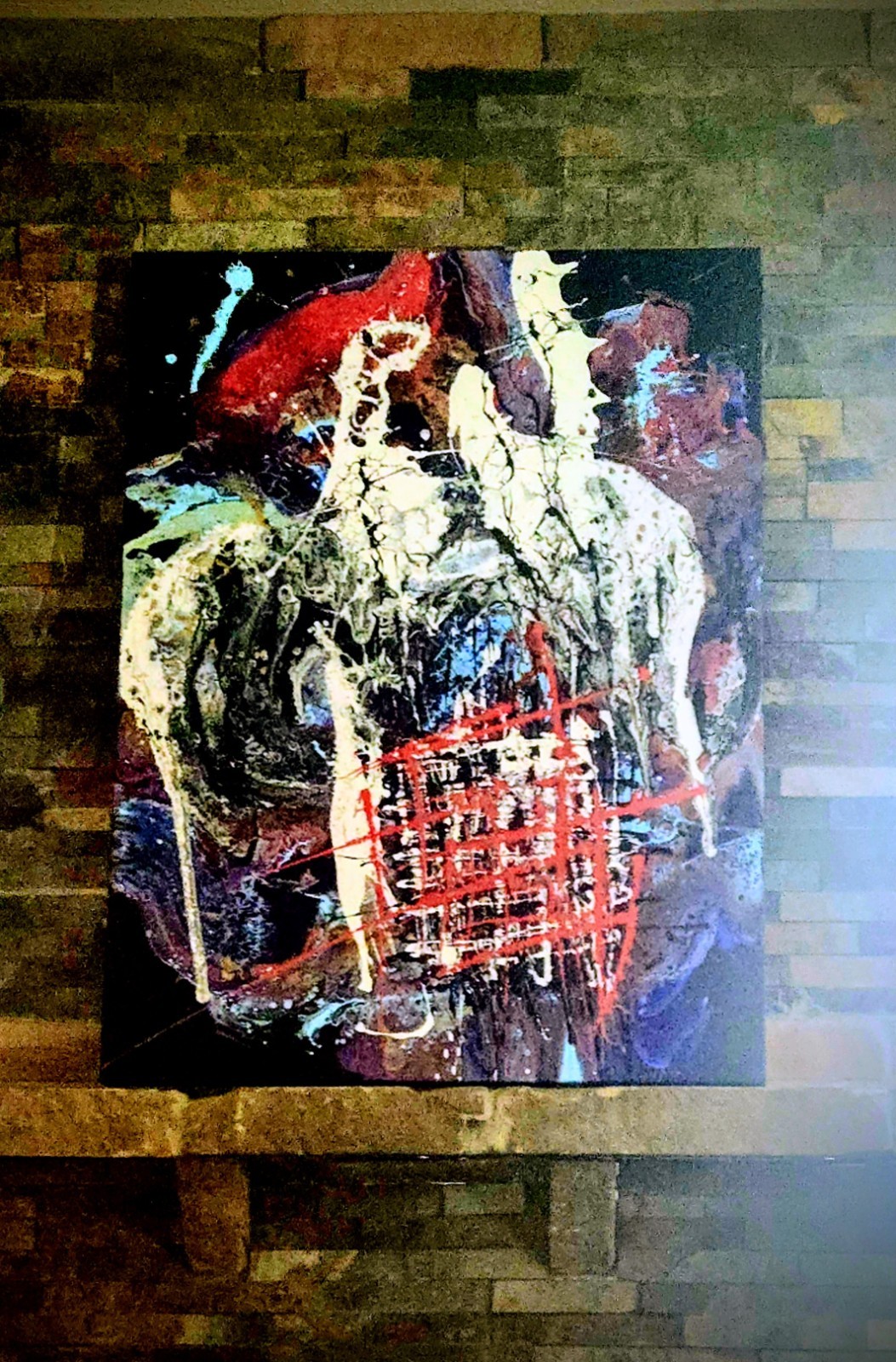 Unique original abstract acrylic Painting Mixed Colors Unframed Single Piece