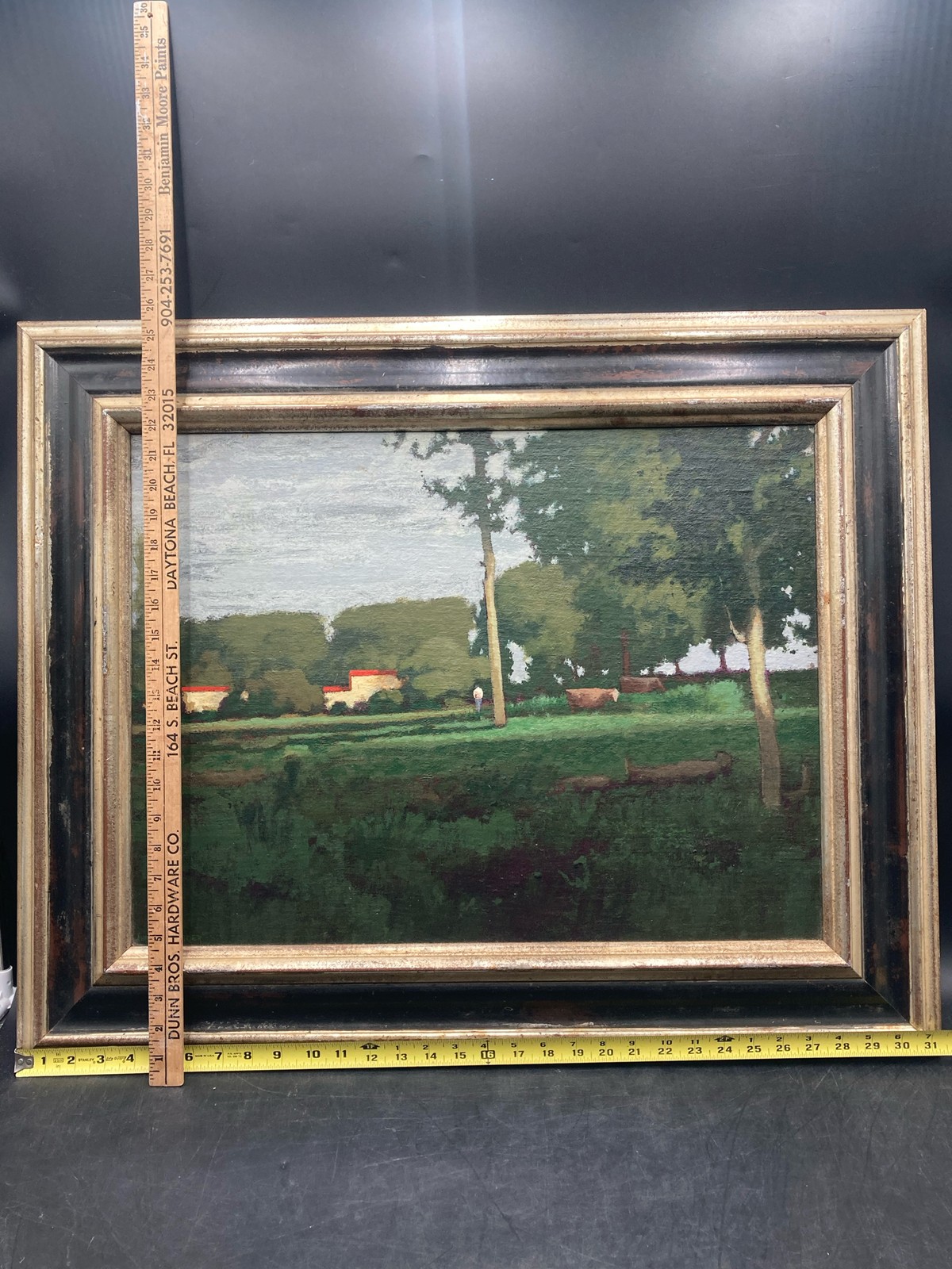 Original Chris Burkholder «First Light Of Autumn Evening» Oil Painting, Framed
