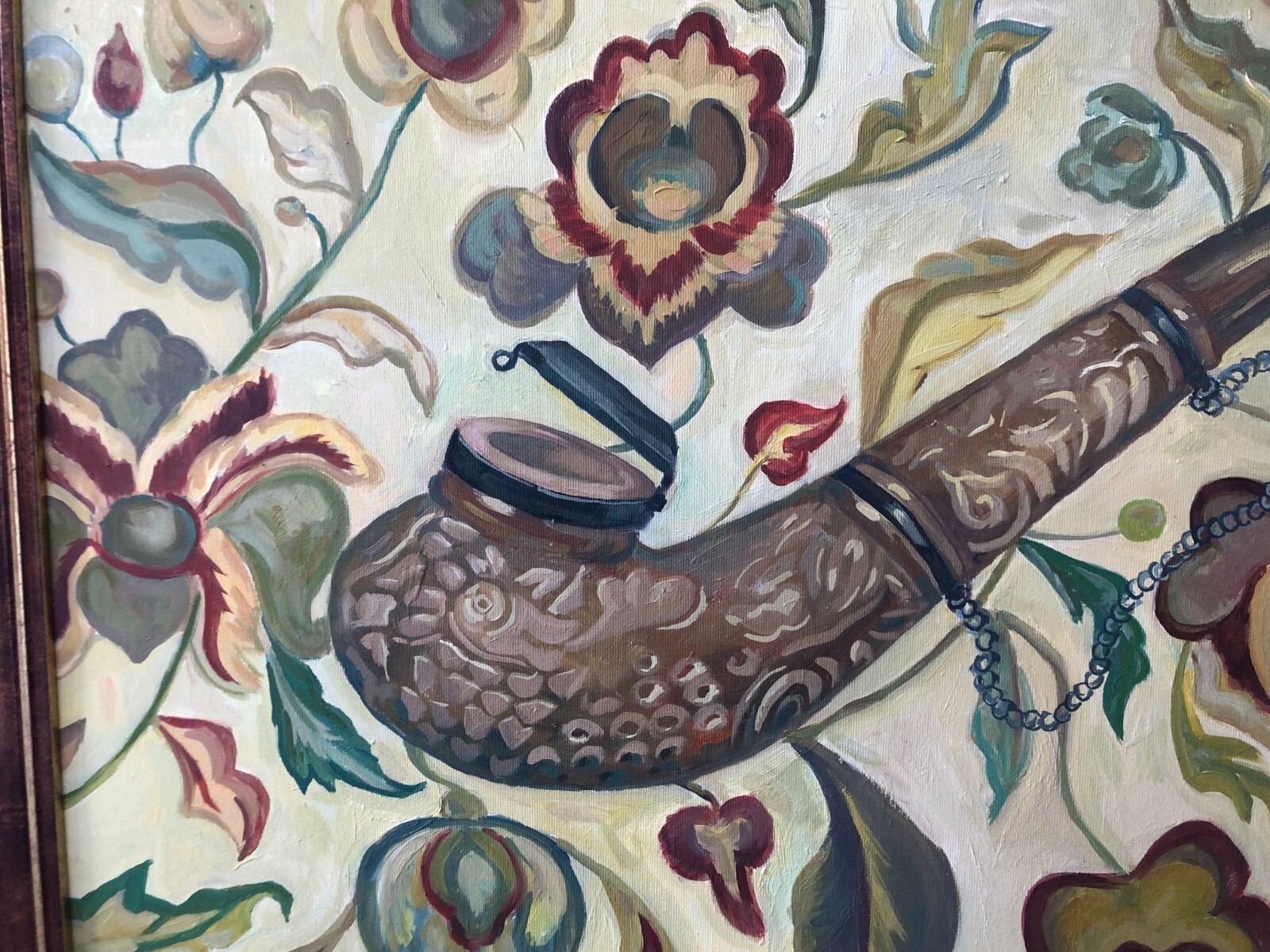 Painting by Ukrainian «Cossack smoking pipe» original painting on canvas