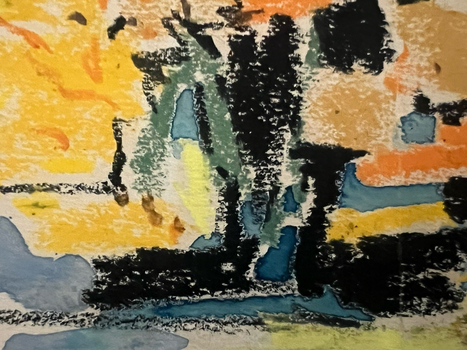 Werner Drewes Original 1965 Abstract Mixed Media Painting Signed -10×9-1/2”