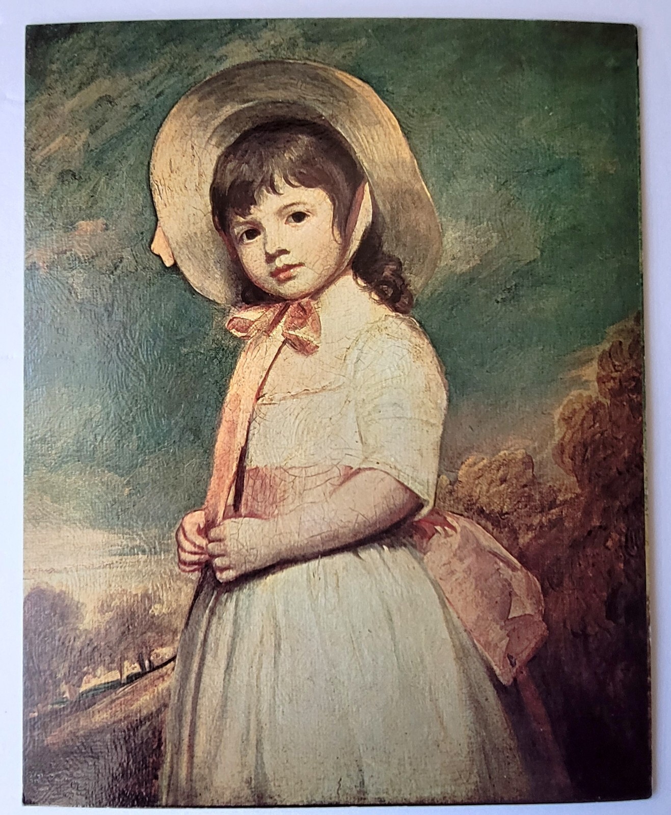 Royale Academie VINTAGE TEXTURED PRINT Miss Willoughby Bonnet Victorian Girl
