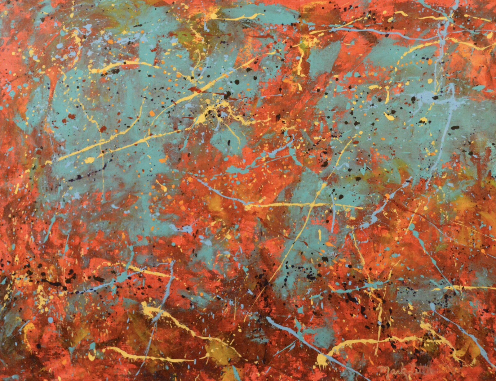 Pollock/Richter style￼ Professional Painting 81” X 62”(6ft 9in)Abstract Modern