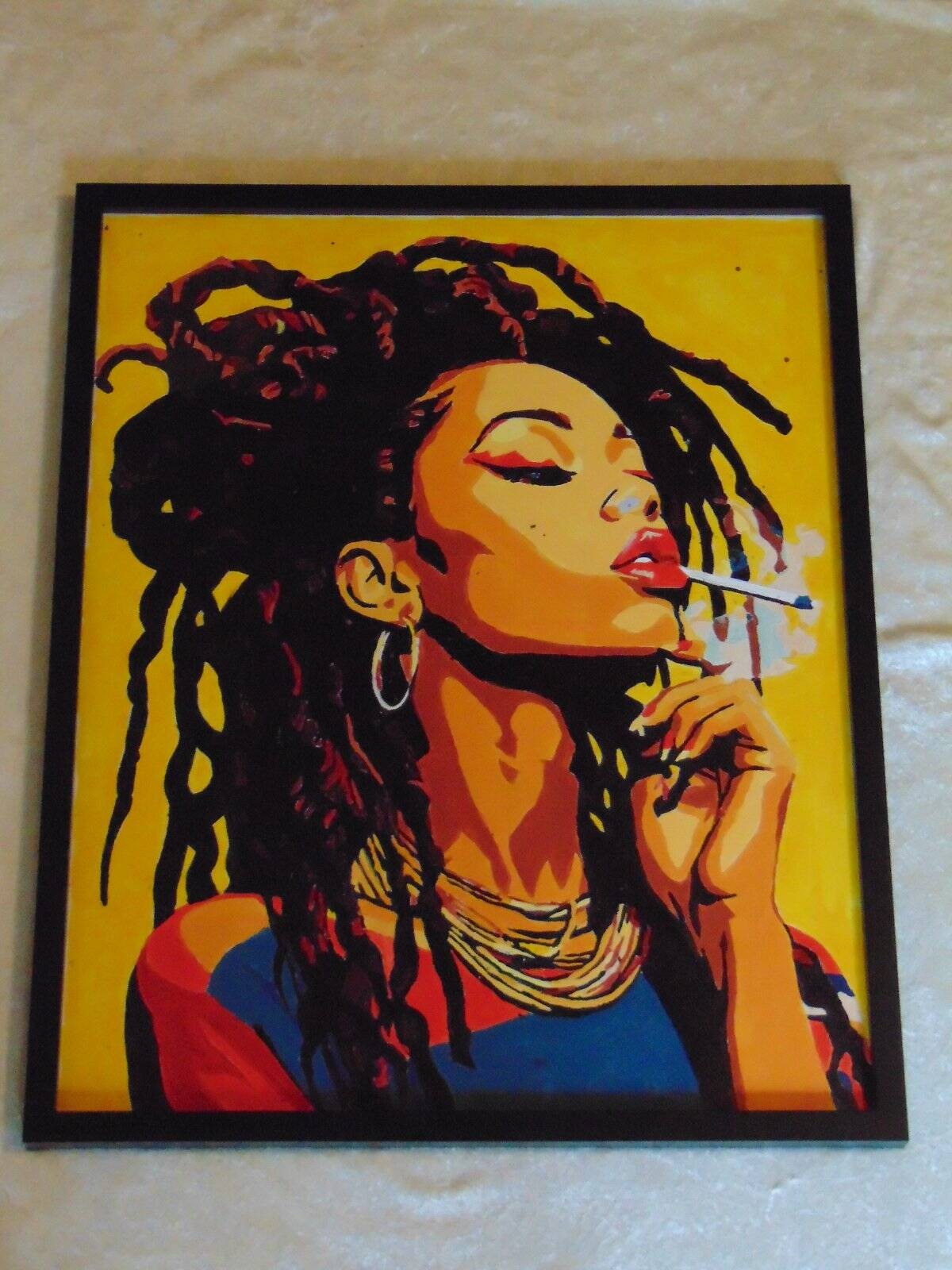 beautiful caribbean women PAINT BY NUMBER WALL ART FRAMED home decor 16″ x 20″