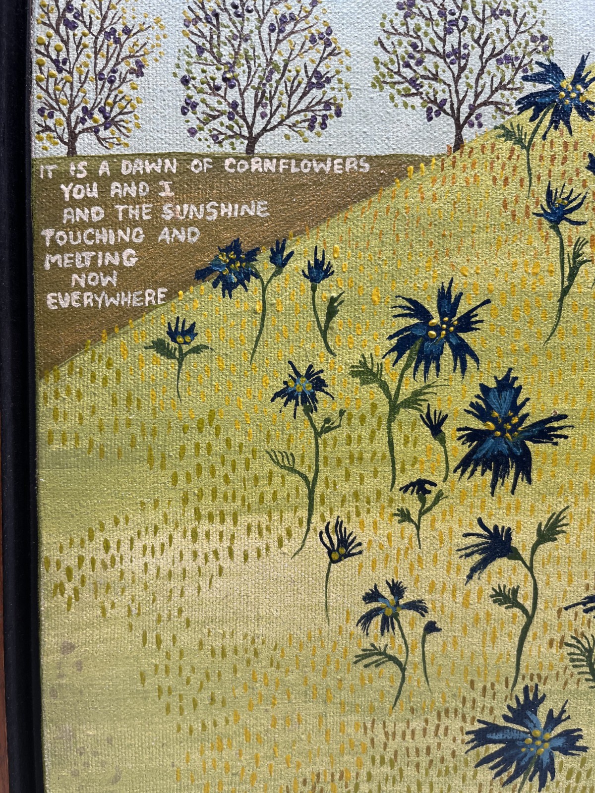 KRISTIN NELSON 70S MID CENTURY ABSTRACT FLOWERS NAIVE FOLK ART OIL PAINTING